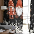 thumbnail image 5 of Black Gnomes Christmas Sheer Curtains 63 Inch Length 2 Panels Set, Semi Transparent Voile Rod Pocket Curtains for Living Dining Room Bedroom Drapes Xmas Balls Snowflake, 5 of 8