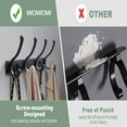 thumbnail image 4 of Wowow Coat Rack Wall Mounted, Modern Wall Mount Coat Hooks, Heavy Duty Coat Hangers for Wall, Black, 4 of 6