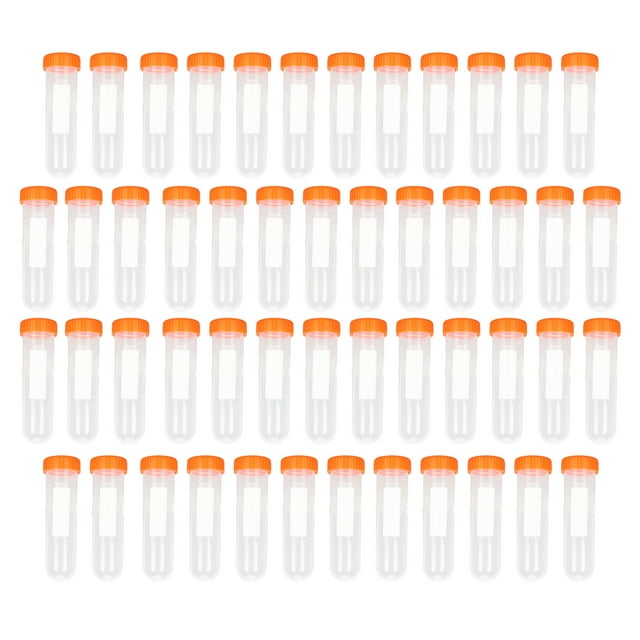 50 tubos de centrífuga de 50 ml, de plástico resistente, con escala precisa y tapa de rosca, para experimentos de laboratorio.