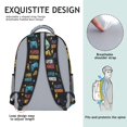 thumbnail image 5 of Game Controller Black Pattern Backpack for School, Cute School Bag with Adjustable Shoulder Straps and Padded Back, 15.3"x11"x6.7", 5 of 5
