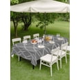 thumbnail image 3 of Outdoor Tablecloth with Umbrella Hole and Zipper, Wavy Lines Rectangle Table Cloth 60x102 Inch Waterproof Tablecloth, Abstract Minimalist Pattern Gray Picnic Table Cover for Patio Camping, 3 of 7