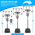 thumbnail image 3 of Basketball Goal Portable Basketball Hoop Indoor Outdoor Basketball Stand 5.6-7ft Adjustable 28in Backboard with Wheels, 3 of 7