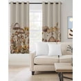 thumbnail image 2 of Mushroom Blackout Curtains for Bedroom/Living Room, Thermal Insulated Kitchen Curtains, Farmhouse Summer Botanical Floral Rustic Grommet Darkening Window Treatment Drapes 42"x84"x2, 2 of 8