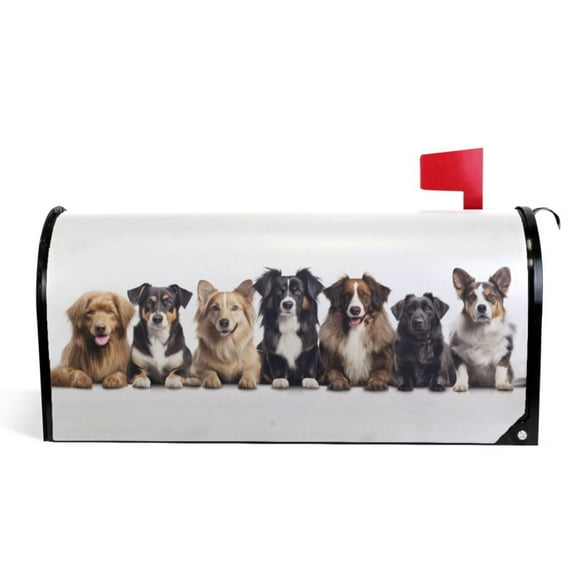 Ryvnso Mailbox Cover Dogs Magnetic Mailbox Wrap Standard Size 21x18 Inch