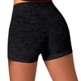thumbnail image 2 of Yoga Shorts for Women Gym Shorts Ruched Brushed Fabric High Waist Lifting Stretchy Slim Fit for Workout Wear Black L, 2 of 5