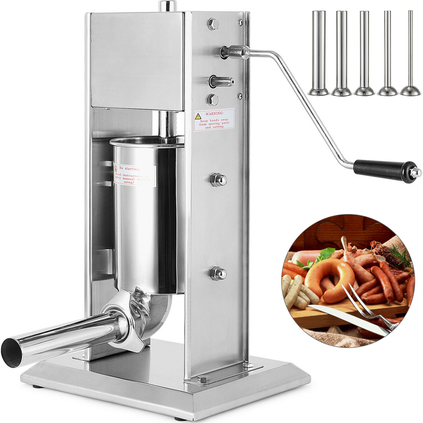 Vevor Manual Sausage Stuffer Maker 5l Capacity Two Speed Vertical Meat Filler Stainless Steel With 5 Stuffing Tubes Commercial And Home Use Walmart Com Walmart Com