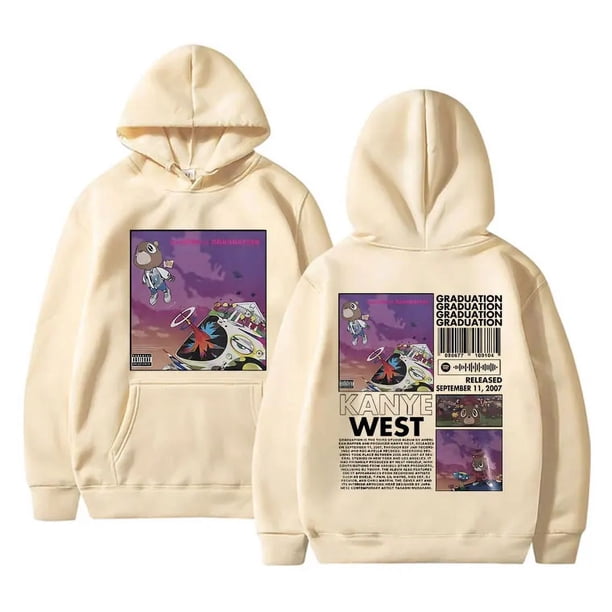 Sudadera con capucha estampada de rapero Kanye West para hombre, ropa informal de moda, sudadera informal Popular de Hip Hop, ropa informal de gran tamaño