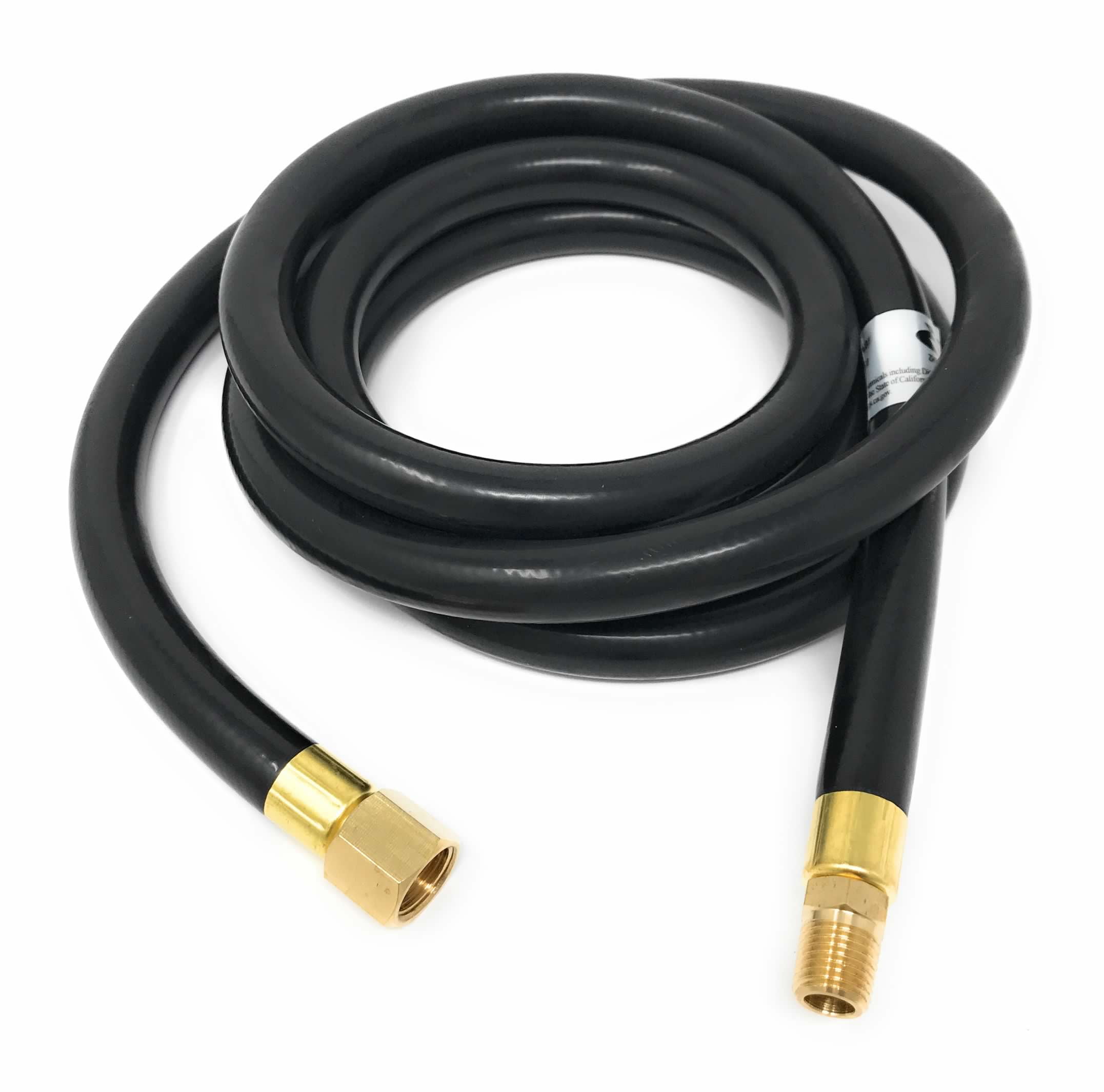 8' LP Propane Gas Hose Assembly 3/8" Female Flare x 1/4 Male NPT Brass