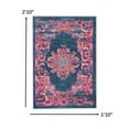 thumbnail image 2 of 2â€™ x 3â€™ Blue and Pink Medallion Scatter Rug, 2 of 8