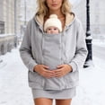 thumbnail image 2 of CAUYDY Women's Fleece Zip Up 3 in 1 Maternity Baby Wearing Hoodie Sweatshirt Jacket, 2 of 9