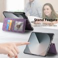 thumbnail image 5 of Allytechgroup 2 in 1 Wallet Case for Samsung Galaxy Z Fold 7, Magnetic Detachable Back Cover with Zipper Pocket Cards Slots Stand RFID Blocking Shockproof Phone Case for Galaxy Z Fold 7,Purple, 5 of 9