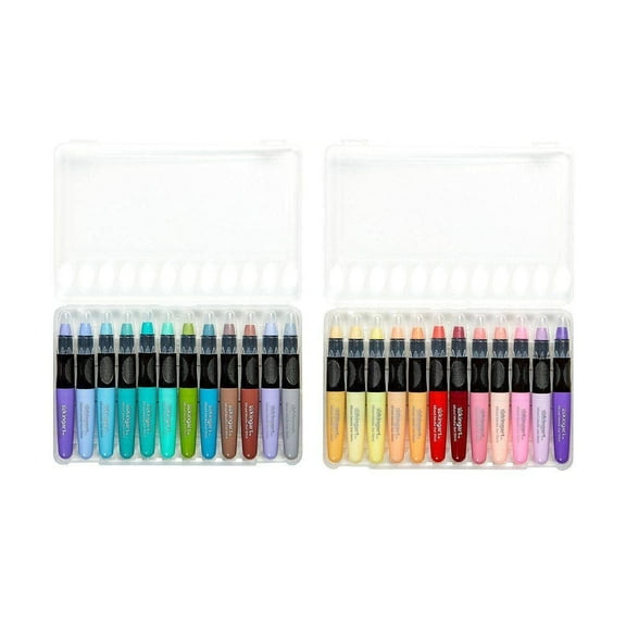 Kingart Gel Stick Artist Mixed Media Crayons, Set of 24 Unique Pastel Colors, All Ages