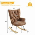 thumbnail image 4 of Al Fresco Rocking Chair Nursery, Glider Rocker with High Backrest, Modern Rocking Accent Chairs for Nursery, Living Room, Bedroom, Brown, 4 of 7