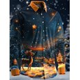 thumbnail image 2 of Camisa informal artística de Papá Noel para hombre, de manga larga, con botones, para fiestas, noches, uso diario, con estampado 3D, cuello de poliéster, 2 of 5