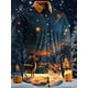 thumbnail image 2 of Camisa informal artística de Papá Noel para hombre, de manga larga, con botones, para fiestas, noches, uso diario, con estampado 3D, cuello de poliéster, 2 of 4