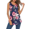 thumbnail image 1 of Sonducket Camiseta de mujer Camiseta sin mangas con botones estampados Blusa sin mangas Prendas para la parte del cuerpo Rosa, Azul, S Sonducket AP002917-06, 1 of 4