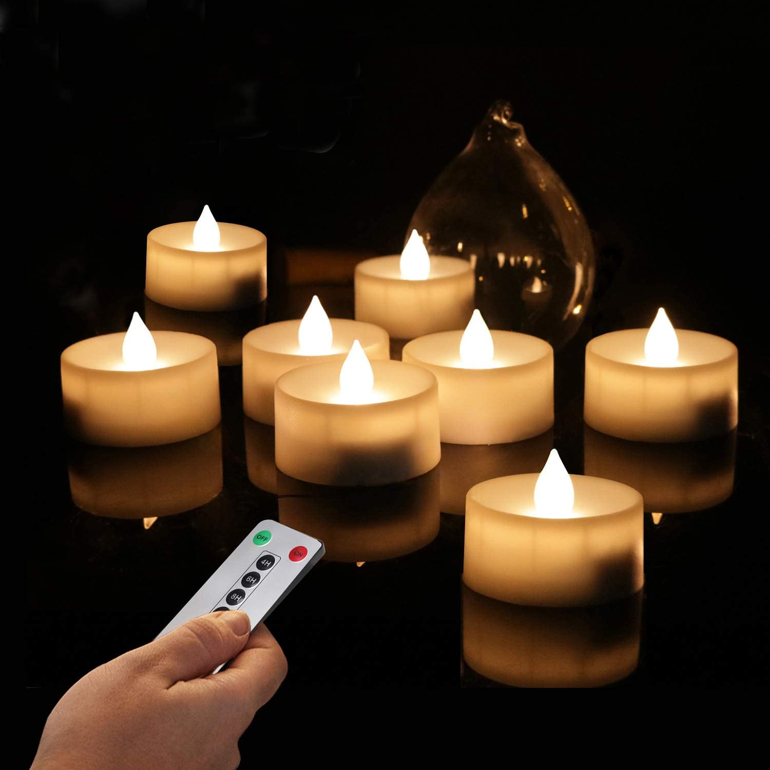 2.15 X 1.51 LED Tea Light with 6 Hour Timer Flameless Flickering Tealight Candles with Timer Cold White Pack of 6 Battery Operated Long Lasting Warm White LED Tea Votive Candle for Decoration