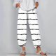 thumbnail image 2 of Pantalones de Mujer Traje Verano Cómodo de Moda Impreso Pantalones Recortados, Pantalones Elásticos Casuales, 2 of 5