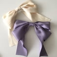 thumbnail image 5 of 2 Pack Hair Clips Bow Tie Hair Accessories Satin Bow-knot Spring Clips, Purple, 5 of 5