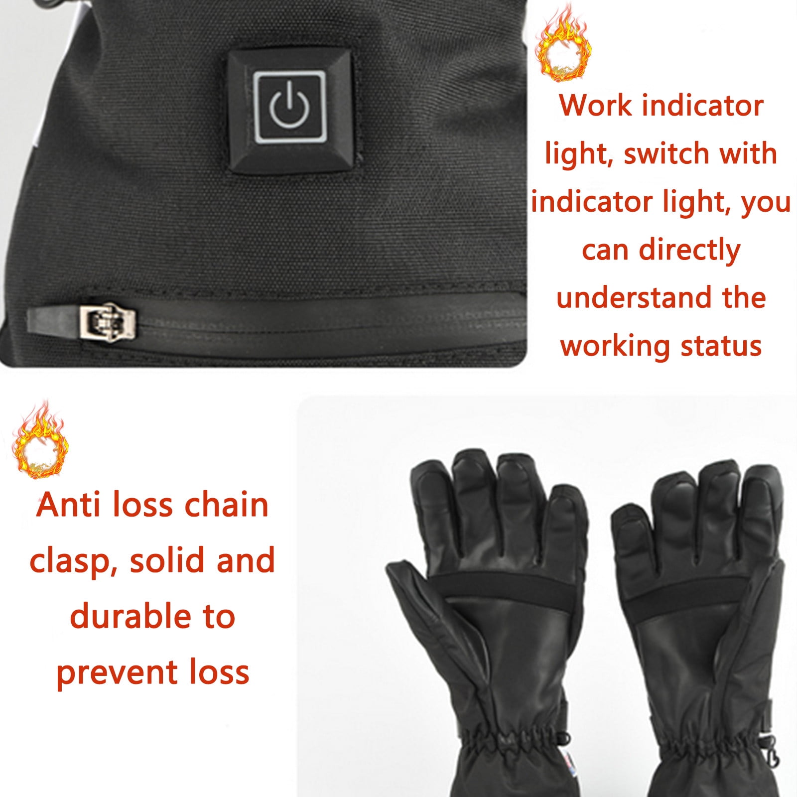 Heated Gloves, Heated Gloves for Men, Waterproof Outdoor Winter Warm Heated Gloves, 3x5 Batteries Powered Electrics Gloves, for Outdoor Cycling Skiing Motorcycle Camping Hiking(XXL,13.8x9.9x1.2in)