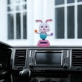 thumbnail image 2 of 1/4 Pieces Easter Rabbit Solar Dancing Toys Bunnies Car Dancer Doll Cute Rabbit with Eggs Car Windowsill Decor Toys SunCatcher Car Desk Decor, 2 of 5