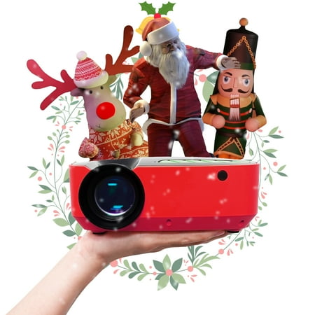 AAXA CP3 Holiday Projector for Festive Holiday Windows, HD 1080p Support LED Portable Projector with 5 Onboard HallowFX Christmas Holiday Effects, Built-in Speaker