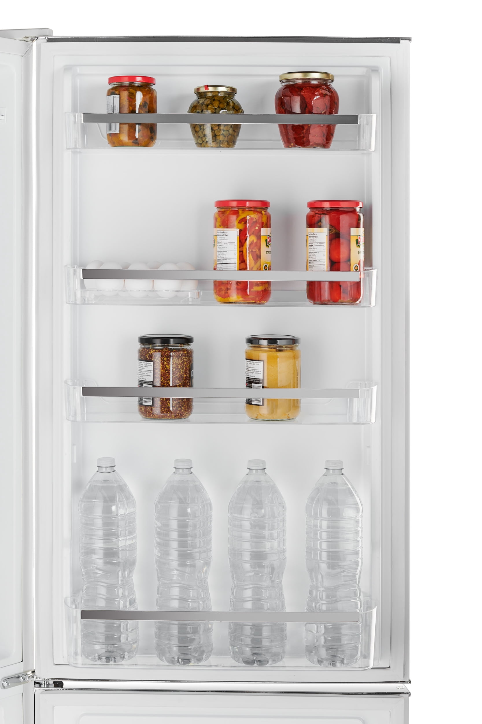 iio 24" 11 Cu Ft Bottom Freezer Retro Refrigerator, Fridge for Bedroom, Multiflow 360, Small Mini Ice Cube Tray, 1 Fruit container, LED, Dorm RV Office Beverage Quiet Compressor, Black (Right Hinge)