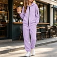 thumbnail image 6 of Unisex Kids Tracksuit Set, Zip Up Hoodie & Sweatpants 2 Piece Sweatsuit, Teen Boys Girls Athletic Fleece Sweat Suit, Casual Hooded Jogger Sportswear Outfit (Purple, 8-9 Years), 6 of 7