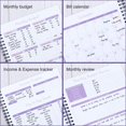 thumbnail image 4 of Budget Planner Book SOLIGT Monthly w/ 12 Pockets Purple, 4 of 5