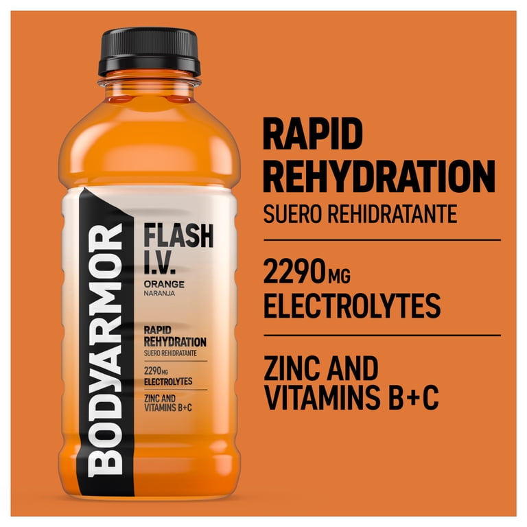 BODYARMOR Flash I.V. Orange, 20 fl oz, 12 Pack photo 3