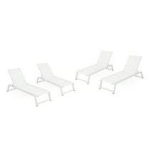 Mesa Outdoor Mesh Chaise Lounge, Set of 4, White