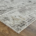 thumbnail image 3 of Feizy Vancouver Modern Abstract, Ivory/Gray/Brown, 4' x 6' Accent Rug Easy Care Stain Resistant Industrial Distressed Floor Rug for Living room Bedroom, 3 of 8