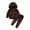 Brown, variant on Boys Girls 2Pcs Velvet Outfits Set Toddler Kids Fleece Hoodies Sweatshirt Sweatpants Sweatsuit Fall Winter Tracksuit