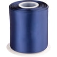 thumbnail image 1 of GFDYREE 4" Inch Double Faced Satin Ribbon Navy Solid Polyester Craft Ribbon - 25 Yards Perfect for Gift Wrapping, Crafts, Wreath, Wedding Party Ceremony Decoration, Floral Arrangement, Sewin, 1 of 7