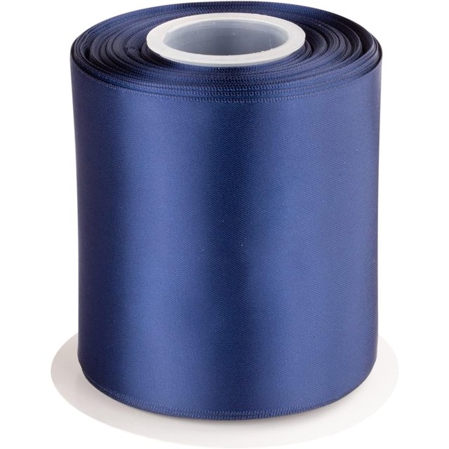 GFDYREE 4" Inch Double Faced Satin Ribbon Navy Solid Polyester Craft Ribbon - 25 Yards Perfect for Gift Wrapping, Crafts, Wreath, Wedding Party Ceremony Decoration, Floral Arrangement, Sewin