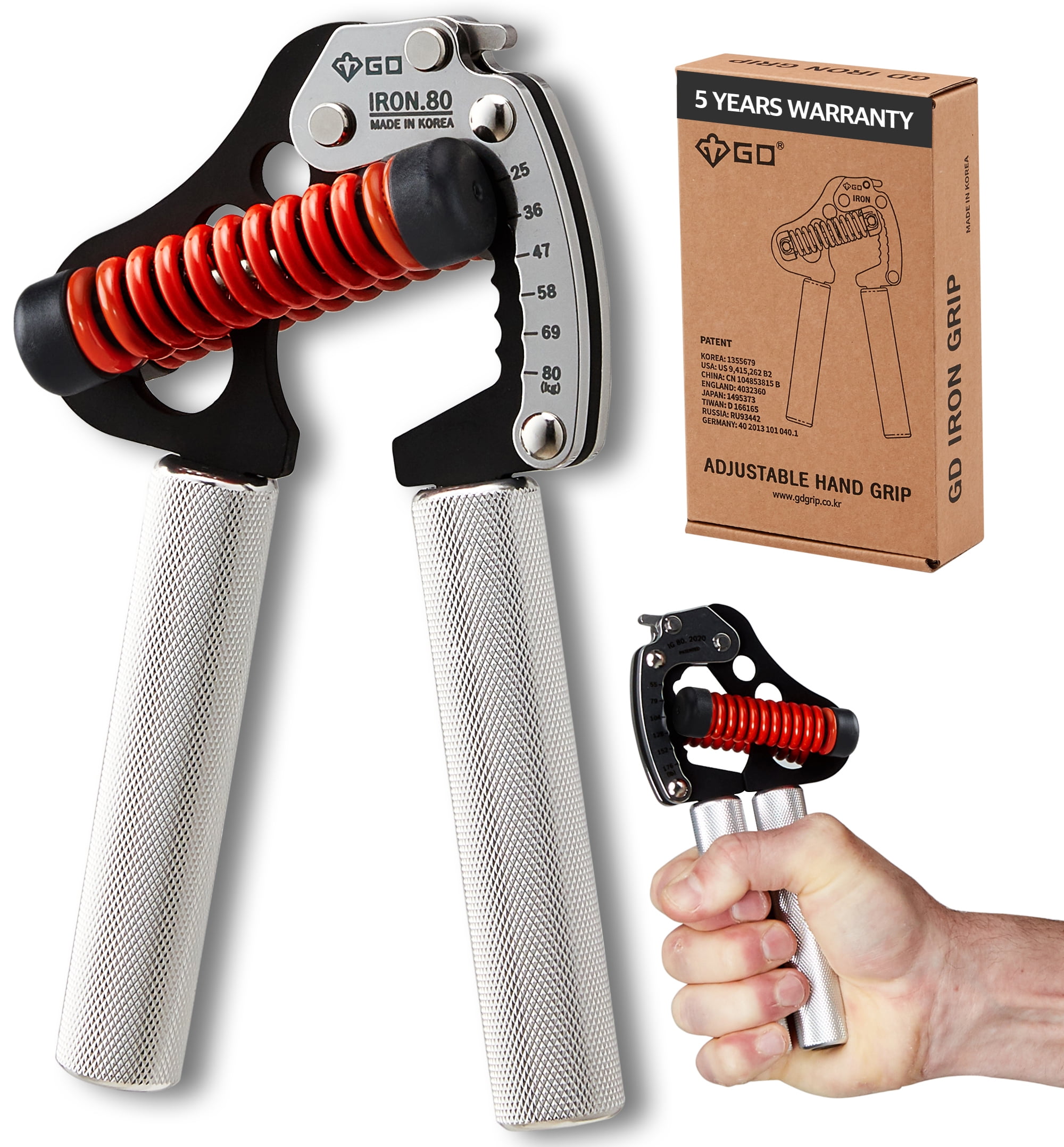 GD Iron Grip Metal Strength Device - Adjustable Hand Gripper
