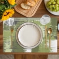 thumbnail image 4 of Sage Green Abstract Placemats Set of 8, Modern Mottled Art Oil Painting Placemats for Dining Table, Place Mats for Kitchen Tabletop, Waterproof Wipeable Dining Table Mats Set, 4 of 9