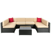 Best Choice Products 7pc Outdoor Patio Garden Wicker Furniture Best Choice Products 7pc Outdoor Patio Garden Wicker Furniture Rattan Sofa Set Image 2 Of 7