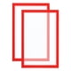 thumbnail image 1 of Soporte de señal magnético Uxcell A4, paquete de 2, marco de exhibición magnético autoadhesivo, marco de imagen de doble cara esmerilado para ventana, pared, oficina, refrigerador, rojo, 1 of 7