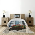 thumbnail image 3 of Ambesonne Urban Quilted Coverlet 2 Pcs, Mediterranean Window, Twin Size, Blue Grey, 3 of 5