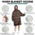thumbnail image 5 of Wearable Oversized Blanket,Red and Green Plaid Christmas Snow Pattern Wearable Blanket Hoodie for Adults,Cozy Hooded Blankets with Super Pockets,Super Warm Fuzzy Pullover for Women & Men, 5 of 6