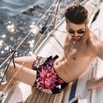 thumbnail image 2 of luoweisi Men's Beach Shorts Quick Dry Swim Trunks with Mesh Lining Flower L, 2 of 5