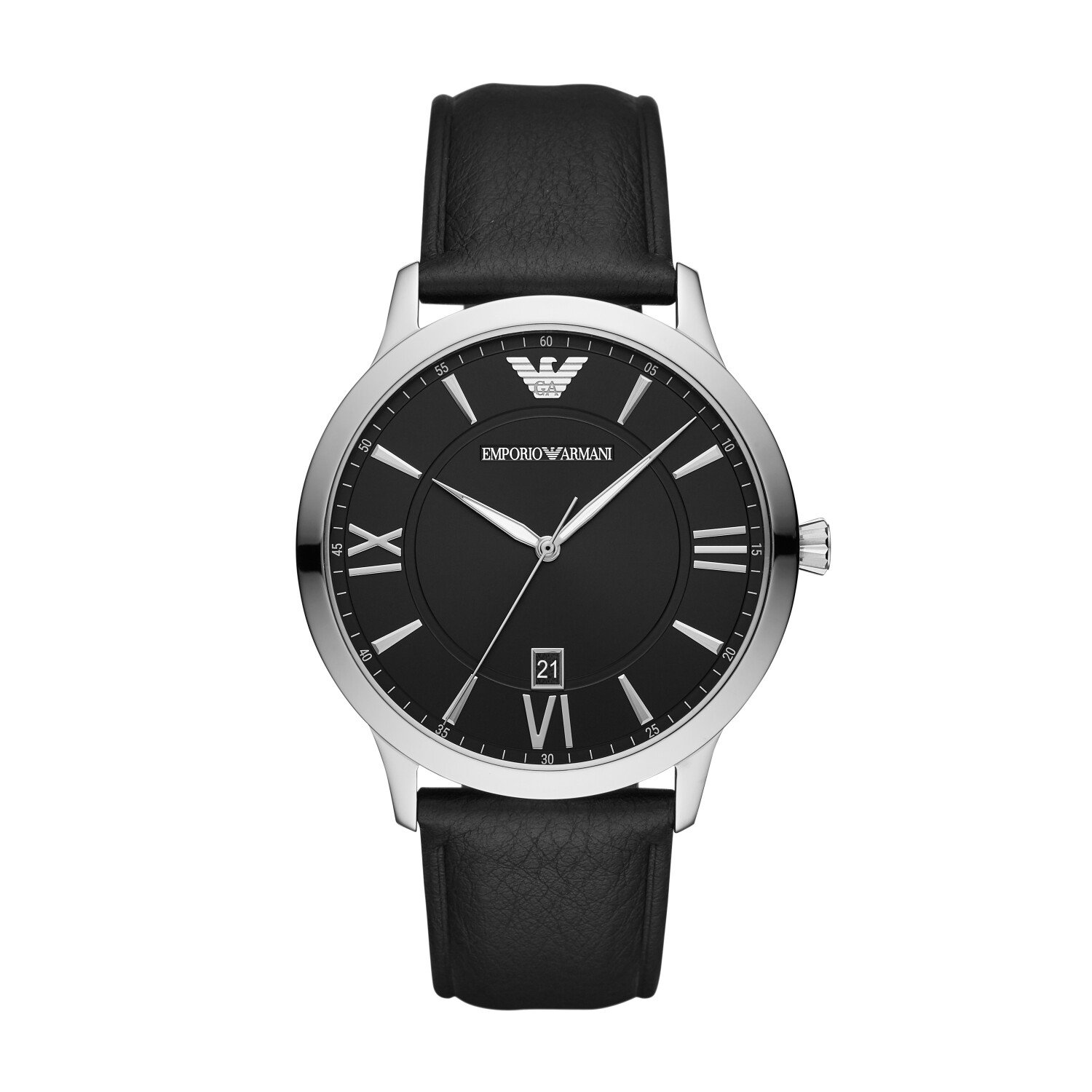 Emporio Armani Men's Giovanni AR11210 Black Leather Quartz Fashion ...