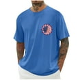 thumbnail image 1 of Tops para hombre, blusas y camisas de cuello redondo y manga corta para hombre, blusas casuales de cuello redondo con estampado de moda para hombre, blusas de cuello redondo y manga corta, camisas par, 1 of 5