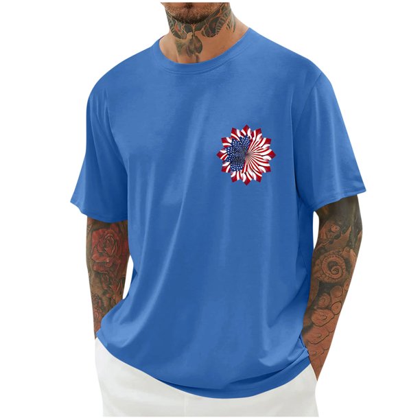 Tops para hombre, blusas y camisas de cuello redondo y manga corta para hombre, blusas casuales de cuello redondo con estampado de moda para hombre, blusas de cuello redondo y manga corta, camisas par