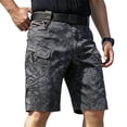 thumbnail image 2 of Men's Sports Camouflage Cargo Shorts with Multiple Pockets and Adjustable Waistband Featuring Tactical Design for Hiking Trails Outdoor Adventures Game Days Dark Gray XXXXXL, 2 of 5