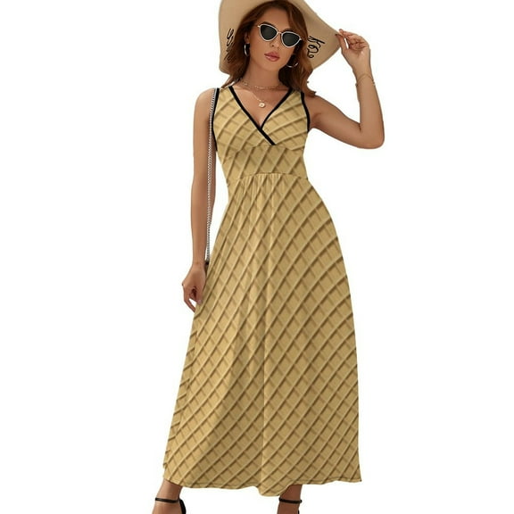 Ice Cream Cone Dress Fashion Boho Beach Long Dresses Female Party Printed Maxi Dress