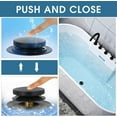 thumbnail image 5 of Universal Tip Toe Tub Stopper and Cover Pop Up Bath Drain Stopper - Replaces Bath Tub Lift & Turn, Tip-Toe or Trip Lever Drains - EZ Install (Matt Black), 5 of 7