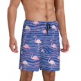 thumbnail image 2 of Wukai Flamingo Men’s Short Pajama Pants With Pockets Soft Sleep Pj Shorts for Men-X-Large, 2 of 6