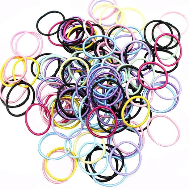 200 piezas en dos juegos Lazos para el cabello elásticos lindos Anillo elástico pequeño para el cabello Soportes de cola de caballo Accesorios para el cabello para niños Niños (Multicolor)